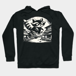 Japanese Big Raccoon Pun Funny Raccoon Hoodie